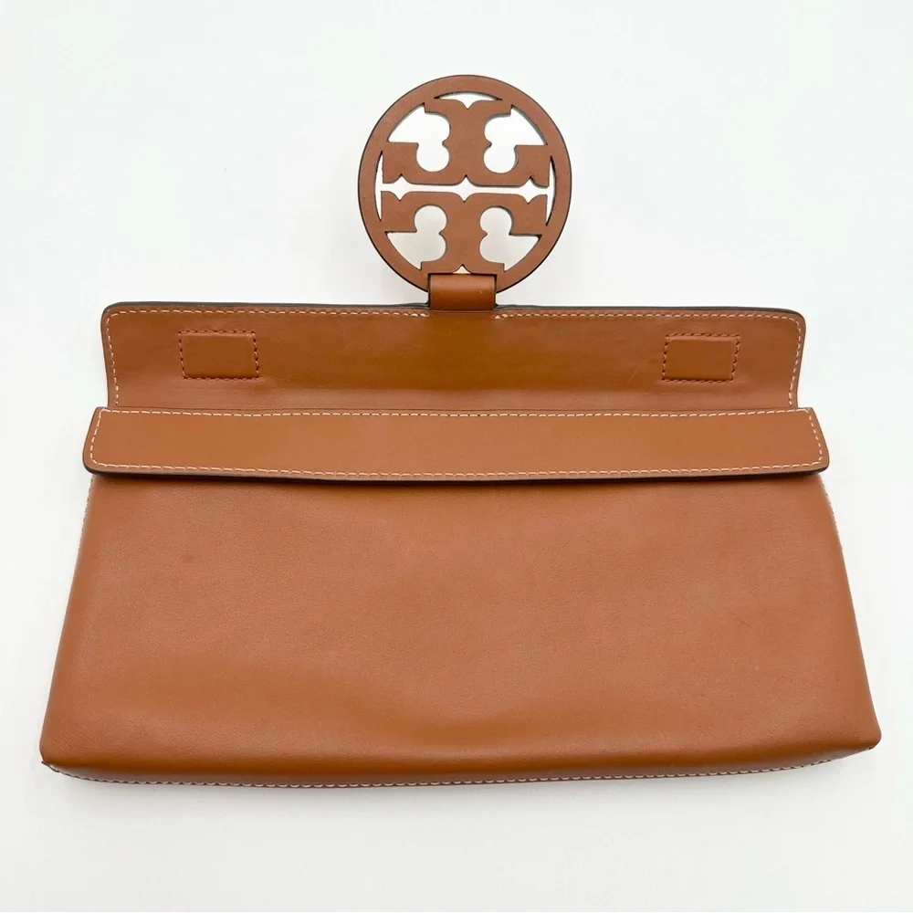 Tory Burch Women's Miller Metal Clutch in Aged Camello